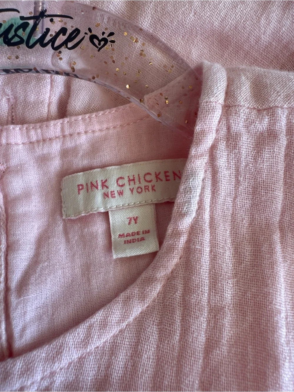 Pink Chicken Girls 100% Cotton Dress Sz 7years